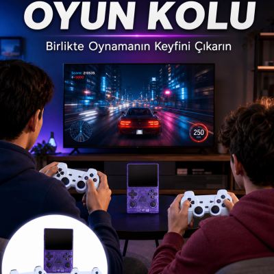 HDMI TV Bağlantılı Kablosuz Kollu Taşınabilir Oyun Konsolu