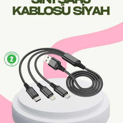 Hızlı Şarj Destekli Çoklu Şarj Kablosu – Seyahat ve Günlük Kullanım