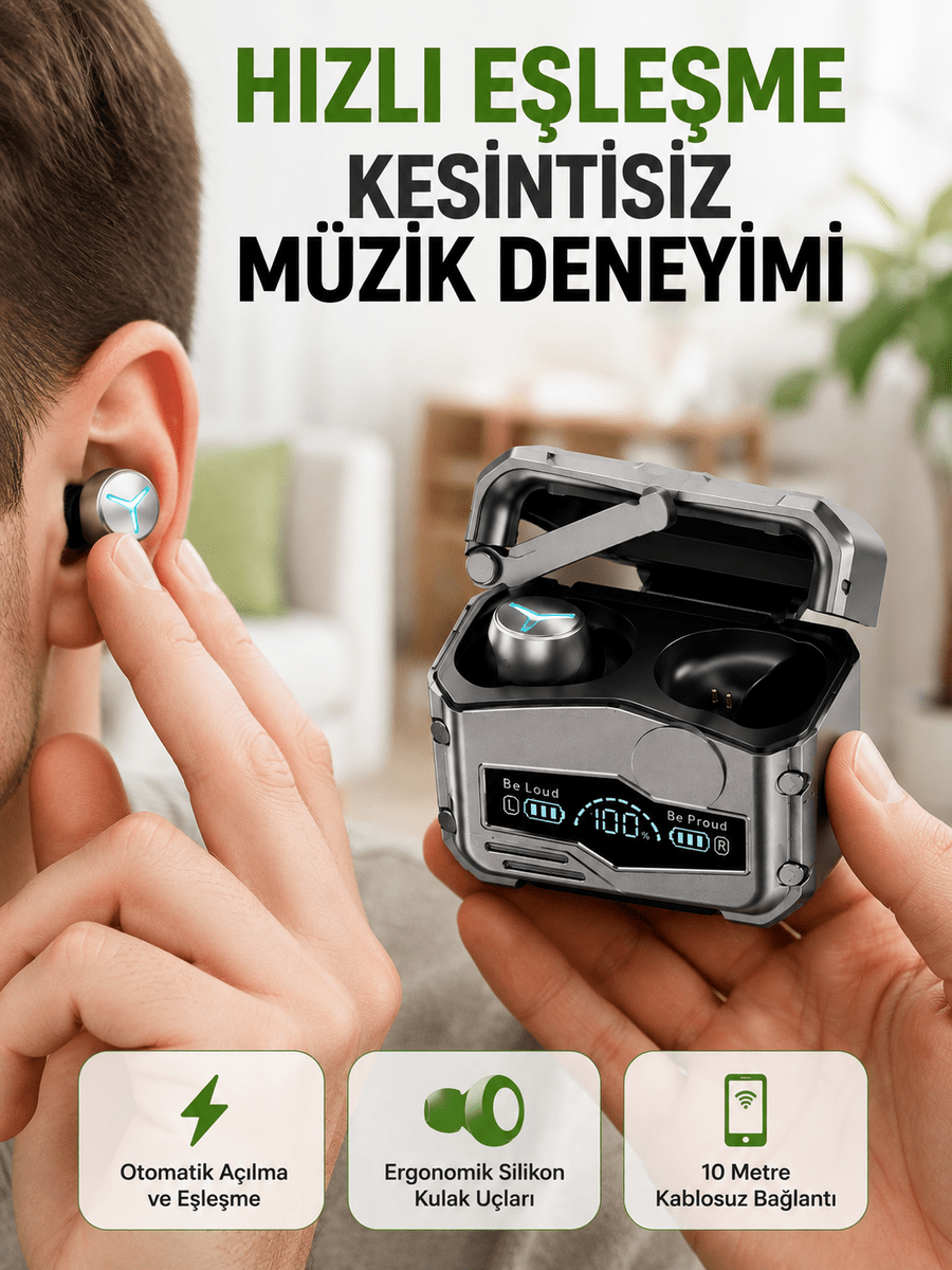 Hızlı Şarj Edilebilen Kablosuz Kulaklık – Uzun Süreli Kullanım için Tasarlandı
