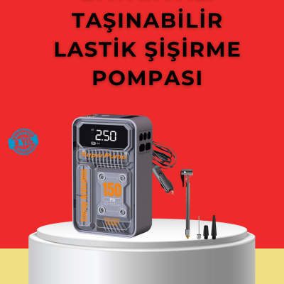 Hızlı Şişirme Güçlü Motorlu 150 PSI Araba Lastik Pompası