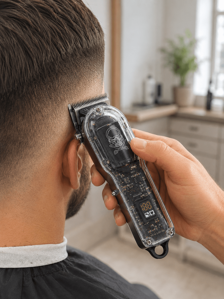 Saç Kesme ve Tıraş Makinesi 4 Kılavuz Taraklı Ayarlanabilir Bıçaklı LCD Ekranlı Şarj Edilebilir Profesyonel Tasarım