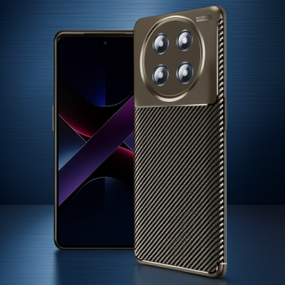 Honor Magic 7 Lite Kılıf Auto Focus Karbon Kapak - Kahverengi