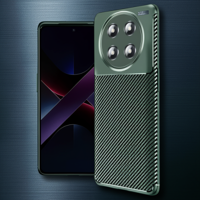 Honor Magic 7 Lite Kılıf Auto Focus Karbon Kapak - Koyu Yeşil