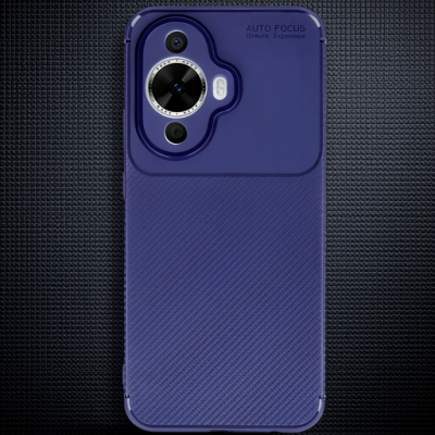 Huawei Nova 12s Kılıf Auto Focus Karbon Kapak - Lacivert