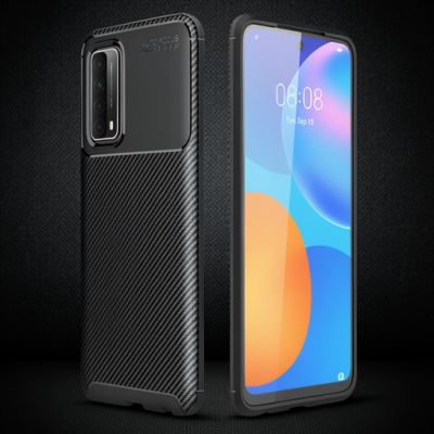 Huawei P Smart 2021 Kılıf Auto Focus Karbon Kapak - Siyah