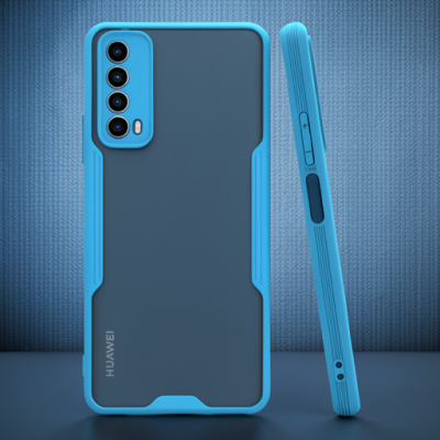 Huawei P Smart 2021 Kılıf Platin Silikon - Mavi