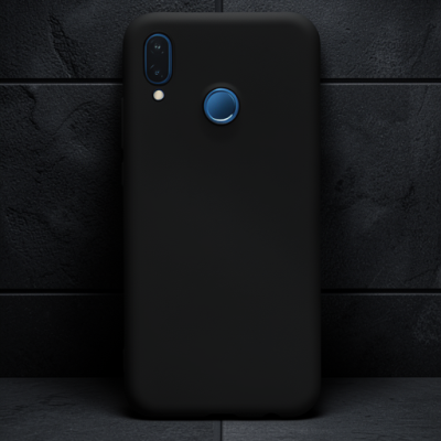 Huawei P20 Lite Kılıf Nano İçi Kadife Silikon - Siyah