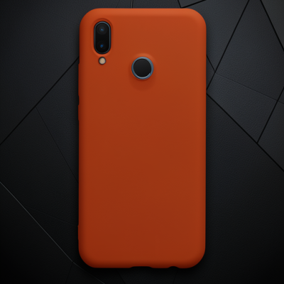 Huawei P20 Lite Kılıf Nano İçi Kadife Silikon - Turuncu