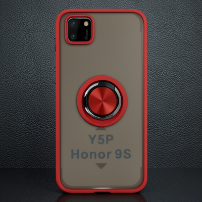 Huawei Y5p Kılıf Montreal Yüzüklü Silikon Kapak - Kırmızı
