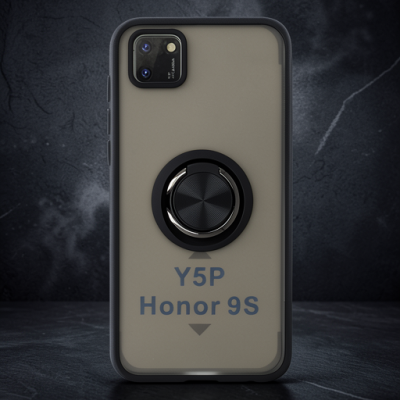 Huawei Y5p Kılıf Montreal Yüzüklü Silikon Kapak - Siyah