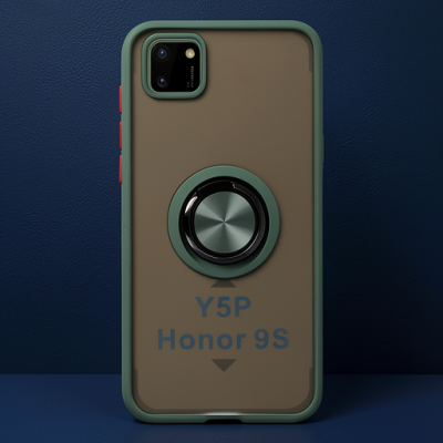 Huawei Y5p Kılıf Montreal Yüzüklü Silikon Kapak - Yeşil
