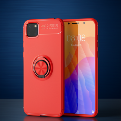 Huawei Y5p Kılıf Range Yüzüklü Silikon - Kırmızı