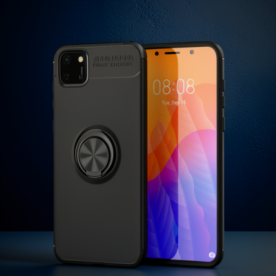 Huawei Y5p Kılıf Range Yüzüklü Silikon - Siyah