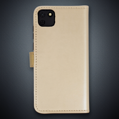 Huawei Y5p Kılıf Trend S Plus Kapaklı Kılıf - Gold