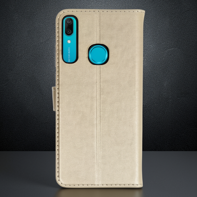 Huawei Y6 Prime Kılıf Trend S Plus Kapaklı Kılıf - Gold
