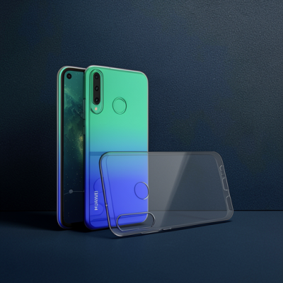 Huawei Y6p Kılıf Lüx Şeffaf Silikon - Şeffaf