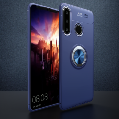 Huawei Y6p Kılıf Range Yüzüklü Silikon - Mavi