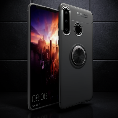 Huawei Y6p Kılıf Range Yüzüklü Silikon - Siyah