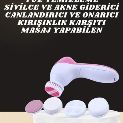 İkili Cilt Bakım Seti 5 Başlıklı Yüz Temizleme ve Masaj Aleti Canlandırıcı ve Onarıcı