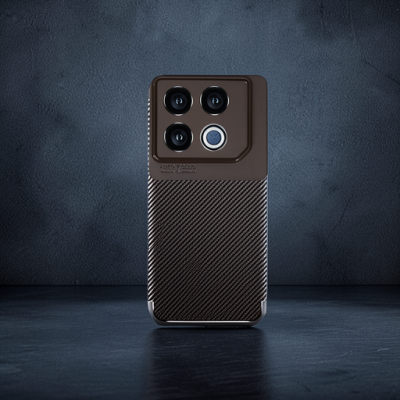 İnfinix Gt 20 Pro Kılıf Auto Focus Karbon Kapak - Kahverengi