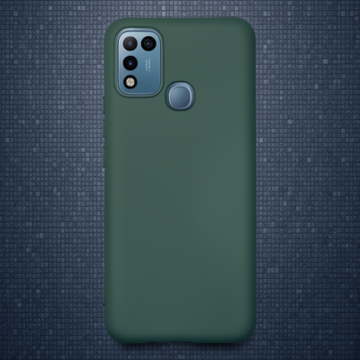 İnfinix Hot 10 Play Kılıf Nano İçi Kadife Silikon - Koyu Yeşil