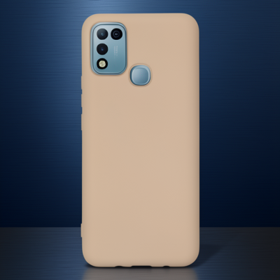 İnfinix Hot 10 Play Kılıf Nano İçi Kadife Silikon - Pudra