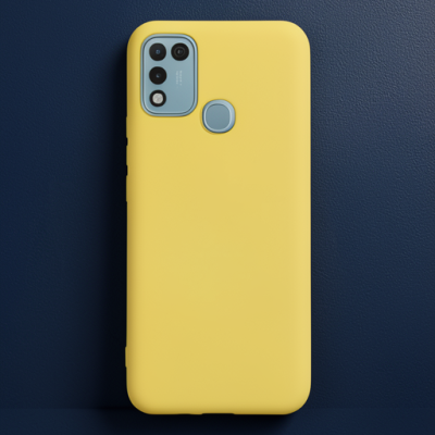 İnfinix Hot 10 Play Kılıf Nano İçi Kadife Silikon - Sarı