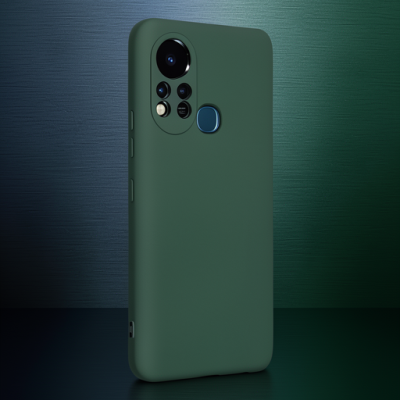 İnfinix Hot 11s Kılıf Nano İçi Kadife Silikon - Koyu Yeşil