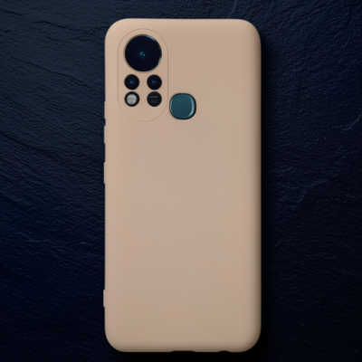 İnfinix Hot 11s Kılıf Nano İçi Kadife Silikon - Pudra