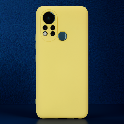İnfinix Hot 11s Kılıf Nano İçi Kadife Silikon - Sarı