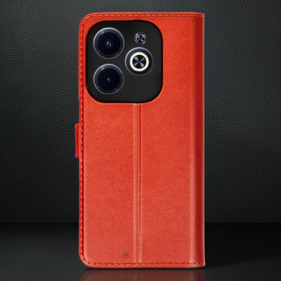 İnfinix Hot 40 Kılıf Trend S Plus Kapaklı Kılıf - Kırmızı