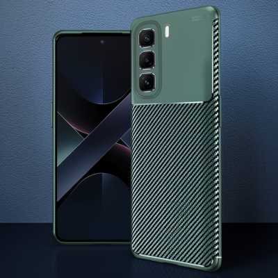 İnfinix Hot 50 Pro Plus 4g Auto Focus Karbon Kapak - Koyu Yeşil