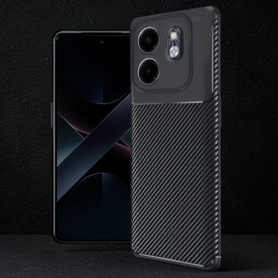 İnfinix Smart 9 Kılıf Auto Focus Karbon Kapak - Siyah