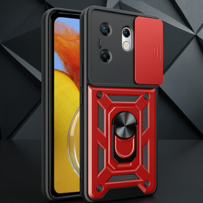 İnfinix Zero 30 4g Kılıf Pars Lens Yüzüklü Silikon - Kırmızı