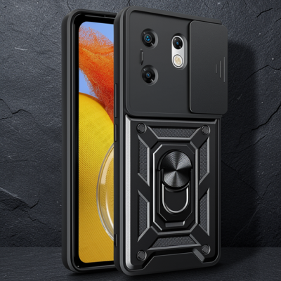 İnfinix Zero 30 4g Kılıf Pars Lens Yüzüklü Silikon - Siyah