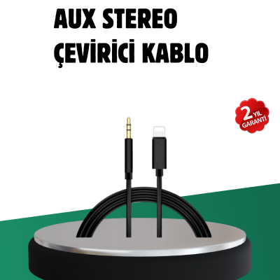iPhone Uyumlu Lightning 3.5mm Aux Adaptör Kablo Stereo Ses Aktarım