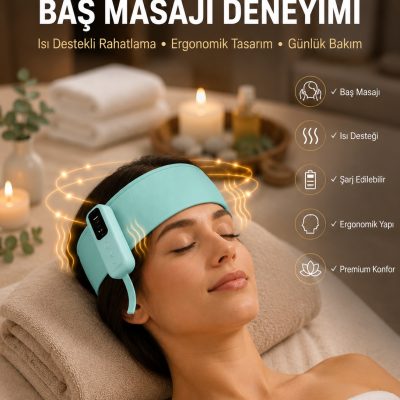 Isıtmalı Baş Masaj Aleti Rahatlatıcı ve Stres Giderici Tasarım Yeni Nesil