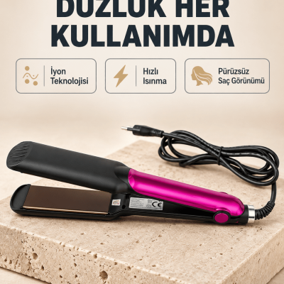 İyonik Saç Düzleştirici – 220°C Isıya Kadar Çıkan, LED Göstergeli ve Eşit Isı Dağılımlı Plaka