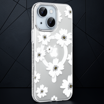 Joko Apple İphone 14 Floral Magsafe Kapak - Beyaz