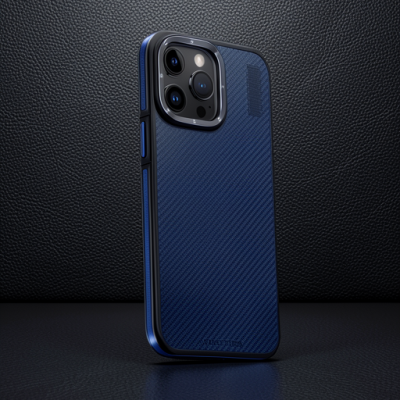 Joko Apple İphone 15 Pro Kılıf Aramid 600d Kevlar Karbon Fiber Magsafe Kapak - Lacivert