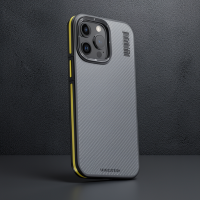Joko Apple İphone 15 Pro Kılıf Aramid 600d Kevlar Karbon Fiber Magsafe Kapak - Sarı