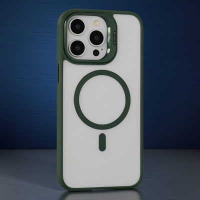 Joko Apple İphone 15 Pro Kılıf Roblox Lens Magsafe Standlı Kapak - Koyu Yeşil