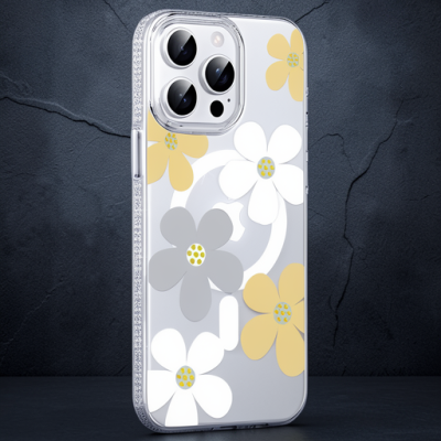 Joko Apple İphone 15 Pro Max Floral Magsafe Kapak - Sarı