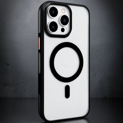 Joko Apple İphone 15 Pro Max Gleam Pc Sert Magsafe Kılıf - Şeffaf-siyah