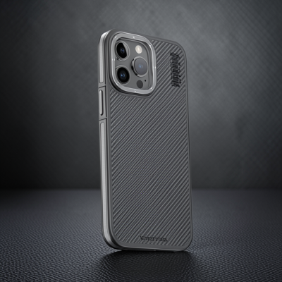 Joko Apple İphone 15 Pro Max Kılıf Aramid 600d Kevlar Karbon Fiber Magsafe Kapak - Gri