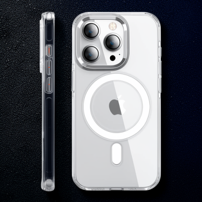 Joko Apple İphone 15 Pro Max Kılıf Crystal Magsafe Kapak - Şeffaf
