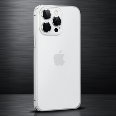 Joko Apple İphone 15 Pro Max Metal Bumper Mat Kapak - Gümüş