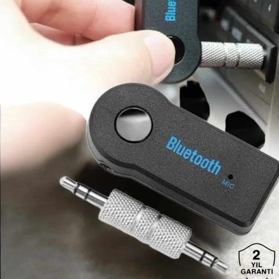 Kablosuz Bluetooth Aux Araç Kiti Siyah Hafıza Kartlı