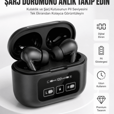 Kablosuz Bluetooth Kulaklık Pro Yeni Nesil Dokunmatik Kontrol
