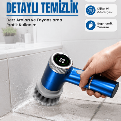 Kablosuz Elektrikli Döner Temizlik Fırçası ile Zorlu Kirleri Kolayca Temizleyin